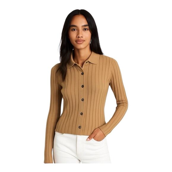 Anine Bing Sweater
Joslyn Ribbed Knit Cardigan
Button Front Brown
NWT Sz M - Picture 3 of 9